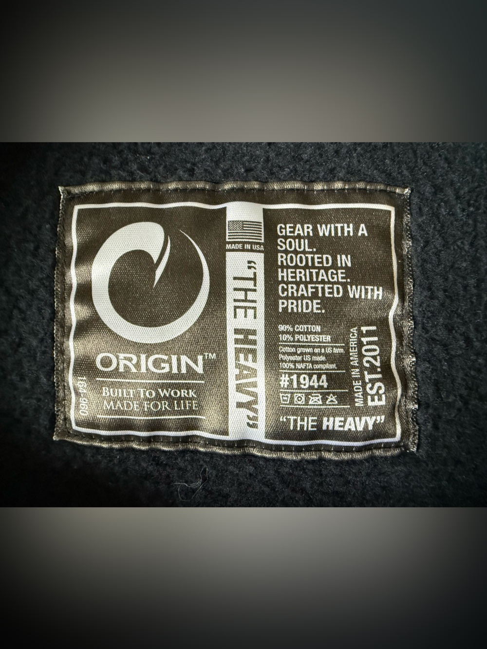 Men's Origin “The Heavy” Navy Crew Sweatshirt Made in USA - Picture 4 of 7